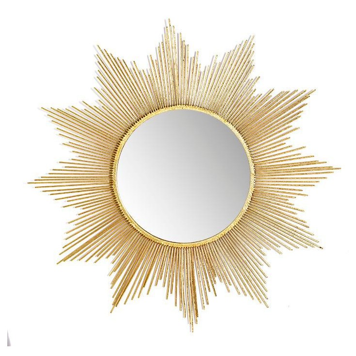 Espejo sol color dorado elaborado en metal