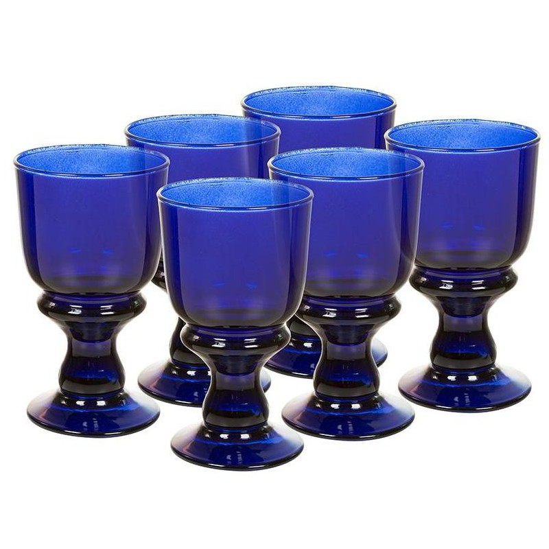 Juego 6 Vasos Agua Fantasía Cristal 330 Ml a precio barato Color Azul
